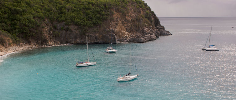Bay with yachts moored, St Maarten