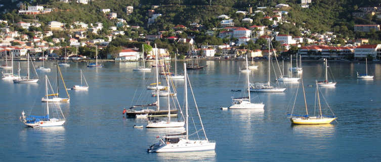 Boats anchoring at Charlotte Amalie