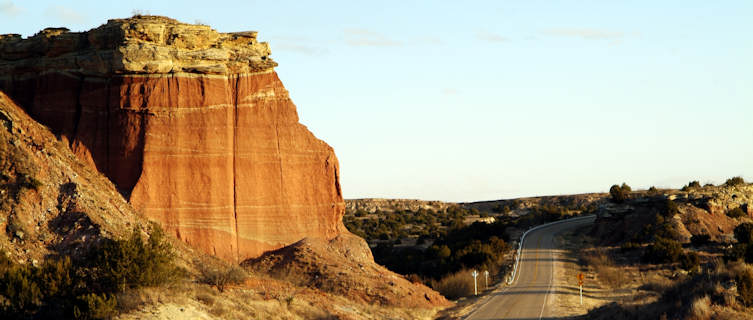 Highway through desert in Texas