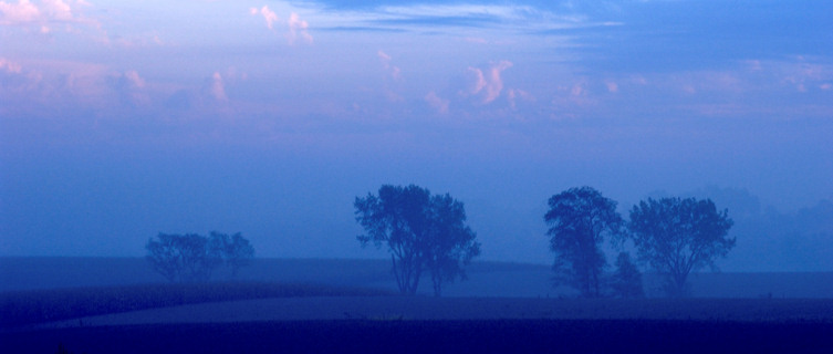 Misty morning on Iowa Plains